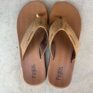 Flojos Tan/Brown Men's Padded Flip Flops